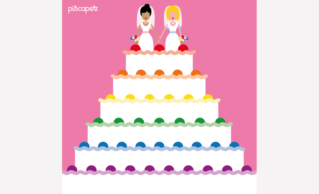 Ilustracion para la revista Shangay, celebrando los 10 años de matrimonio igualitario en España bajo el lema de la campaña #chocaesos10.